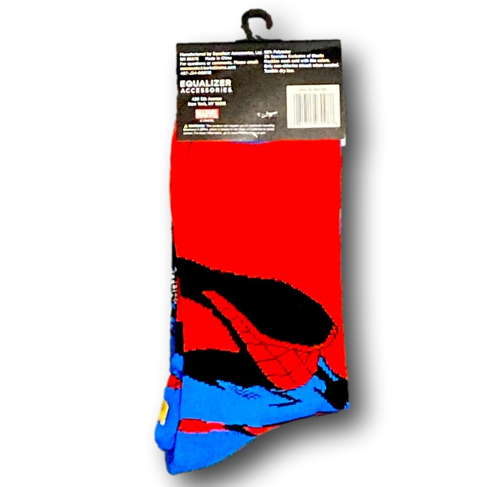 3/$20 Marvel The Amazing Spider-Man Funny Novelty Crew Socks - NWT - Picture 2 of 3